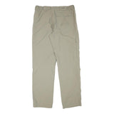 SCHOFFEL Mens Relaxed Beige Polyester Blend Trousers W34 L32 Casual Outdoor Zip