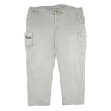KRENGER Mens Cotton Blend Grey Relaxed Cargo Trousers W42 L30 Utility Pockets