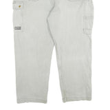 KRENGER Mens Cotton Blend Grey Relaxed Cargo Trousers W42 L30 Utility Pockets