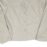 GLORE VALCANA Womens Cream Button Jacket M Polyester Blend Plain Stylish Comfort