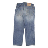 TRUE RELIGION Mens Blue Regular Straight Denim W32 L28 Zip Cotton Blend Jeans