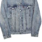 LEVI'S Mens Blue Denim Jacket S Cotton Blend Button Closure Classic Fit Casual