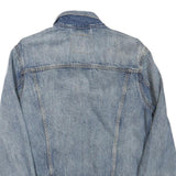 LEVI'S Mens Blue Denim Jacket S Cotton Blend Button Closure Classic Fit Casual