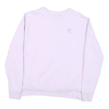 FILA Womens White Cotton Blend Crew Neck L Sweatshirt Minimal Logo Casual