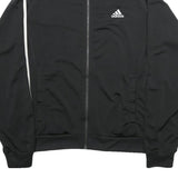 ADIDAS Mens Black & White Track Jacket M Polyester Zip Plain Sport Casual