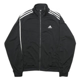 ADIDAS Mens Black & White Track Jacket M Polyester Zip Plain Sport Casual
