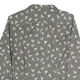 BRECKENRIDGE Womens Grey Printed Blouse Long Sleeve Collared M Elegant Design