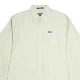 CHAPS Mens Cream Shirt L Button-Down Cotton Casual Long Sleeve Pocket