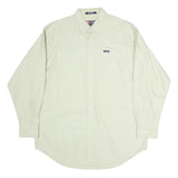 CHAPS Mens Cream Shirt L Button-Down Cotton Casual Long Sleeve Pocket