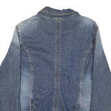 DKNY Womens Blue Denim Jacket XL Cotton Blend Button Denim Classic Casual