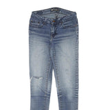 LEVI'S Womens Jeans Blue Slim Skinny Denim Medium W24 L29 Distressed Cotton