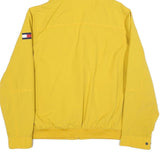 TOMMY HILFIGER Mens Yellow Hooded Jacket M Nylon Plain Zip Hooded Casual