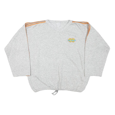 Mens Grey Sweatshirt I.A.W.A V-Neck L Casual Cotton Blend Pullover