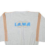 Mens Grey Sweatshirt I.A.W.A V-Neck L Casual Cotton Blend Pullover