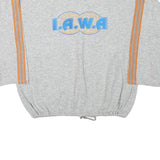 Mens Grey Sweatshirt I.A.W.A V-Neck L Casual Cotton Blend Pullover