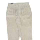 Mens Beige Cotton Blend Regular Fit Straight Trousers W32 L28 Casual Classic