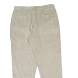 Mens Beige Cotton Blend Regular Fit Straight Trousers W32 L28 Casual Classic