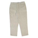 Mens Beige Cotton Blend Regular Fit Straight Trousers W32 L28 Casual Classic
