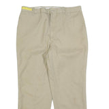 DICKIES Mens Cotton Blend Beige Regular Fit Straight Leg Trousers W36 L28
