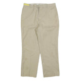 DICKIES Mens Cotton Blend Beige Regular Fit Straight Leg Trousers W36 L28