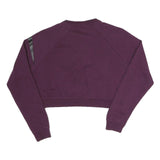 NIKE Womens Maroon Cotton Blend Crew Neck XS Sweatshirt Cropped Logo