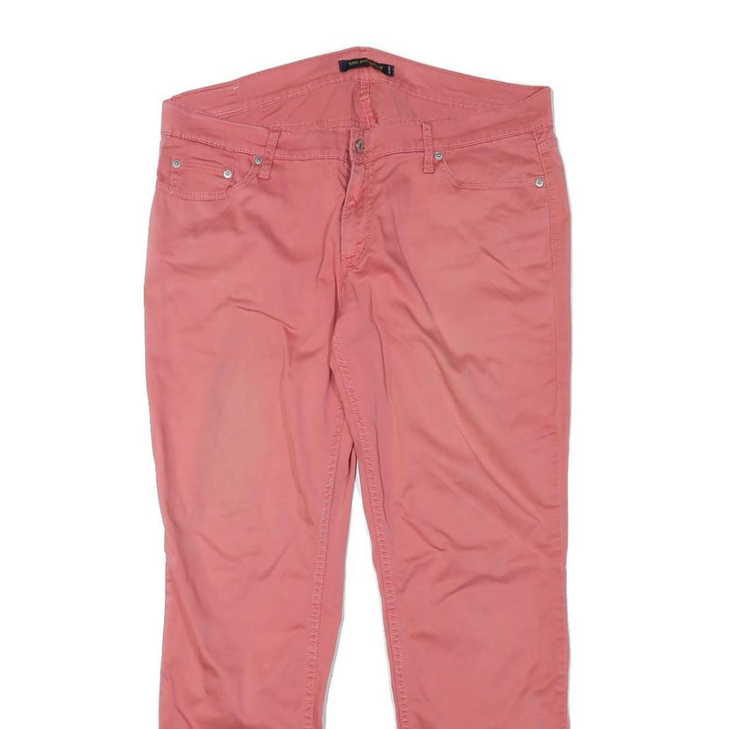 LEVI'S Womens Cotton Blend Pink Slim Straight Trousers W37 L30 Stylish