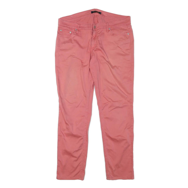 LEVI'S Womens Cotton Blend Pink Slim Straight Trousers W37 L30 Stylish