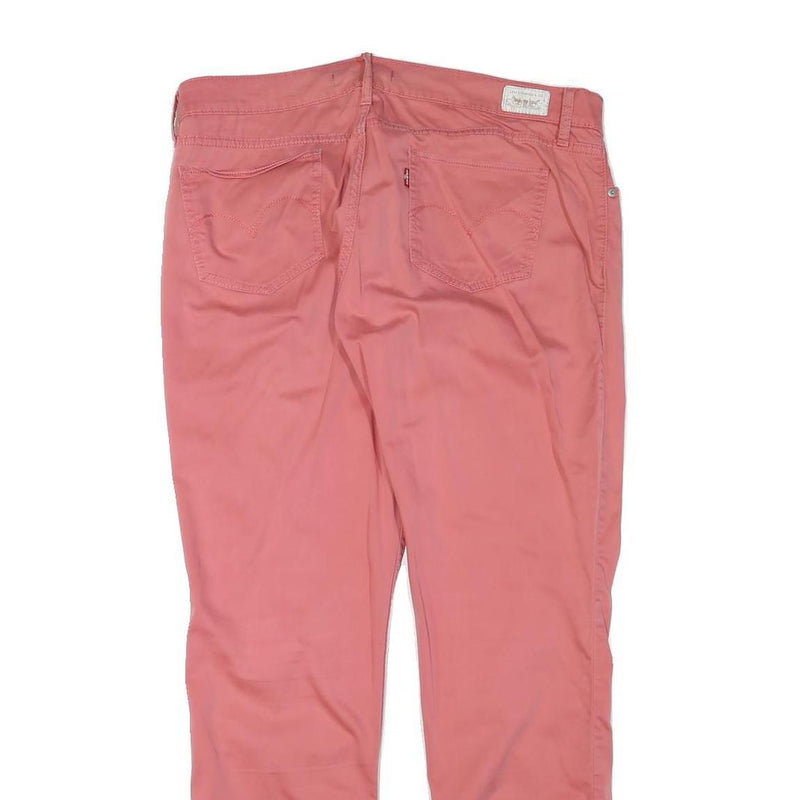 LEVI'S Womens Cotton Blend Pink Slim Straight Trousers W37 L30 Stylish