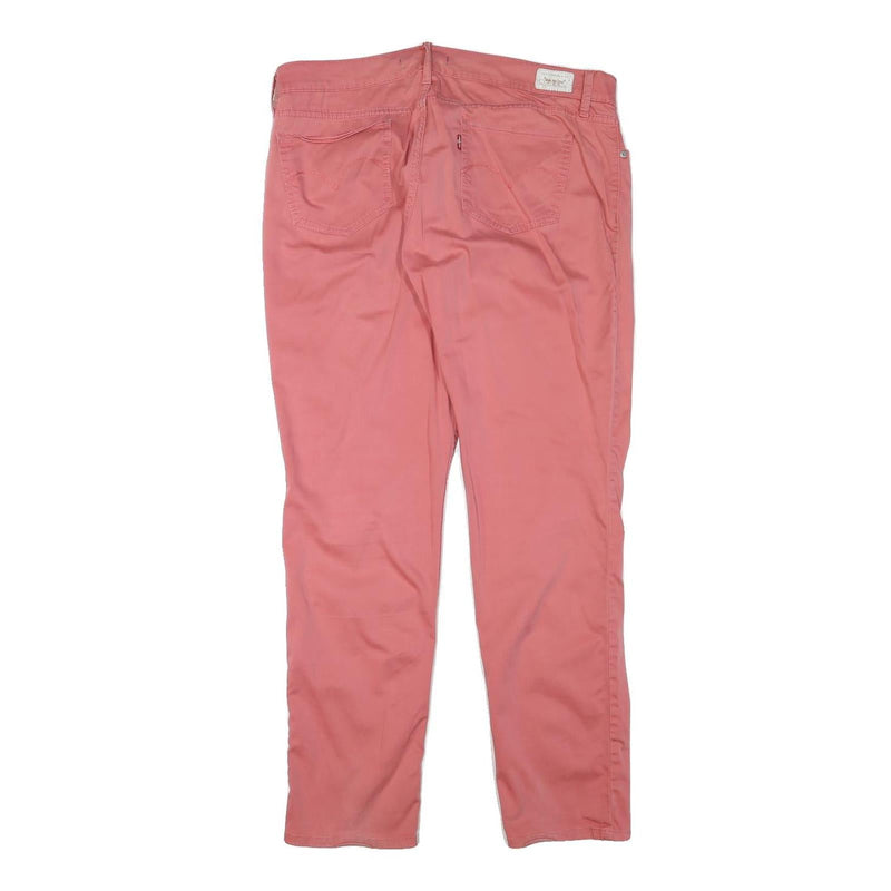LEVI'S Womens Cotton Blend Pink Slim Straight Trousers W37 L30 Stylish