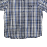 DICKIES Mens Blue & White Check Shirt L Cotton Casual Button Up Workwear