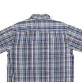 DICKIES Mens Blue & White Check Shirt L Cotton Casual Button Up Workwear