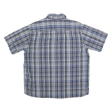 DICKIES Mens Blue & White Check Shirt L Cotton Casual Button Up Workwear