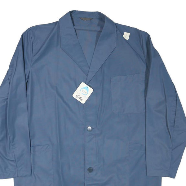 SPILAY Mens Blue Classic Jacket L Polyester Blend Button Plain