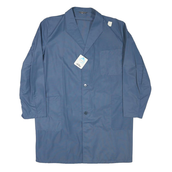 SPILAY Mens Blue Classic Jacket L Polyester Blend Button Plain