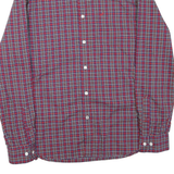 NAUTICA Mens Red Blue Check Shirt L Button-Down Collar Long Sleeve Casual