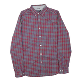 NAUTICA Mens Red Blue Check Shirt L Button-Down Collar Long Sleeve Casual