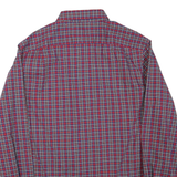 NAUTICA Mens Red Blue Check Shirt L Button-Down Collar Long Sleeve Casual