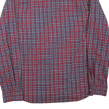 NAUTICA Mens Red Blue Check Shirt L Button-Down Collar Long Sleeve Casual