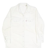 LEVI'S Womens White Cotton Blend Shirt Dress Long Sleeve Mid Knee Length M