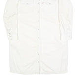 LEVI'S Womens White Cotton Blend Shirt Dress Long Sleeve Mid Knee Length M