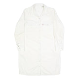 LEVI'S Womens White Cotton Blend Shirt Dress Long Sleeve Mid Knee Length M