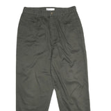 DRESSBARN Womens Cotton Classic Green Trousers W32 L28 Casual Comfortable Zip