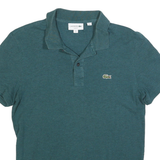 LACOSTE Mens Blue Short Sleeve Plain Polo Shirt M Slim Fit Classic Style