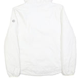 MICHAEL KORS Womens White Hooded Jacket L Polyester Blend Zip Plain Lightweight