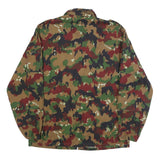 Mens Green Brown Camouflage Zip Cotton Blend Jacket M Military Style Casual