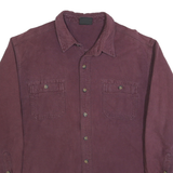 DICKIES Mens Maroon Shirt L Cotton Blend Button Pocket Workwear Casual