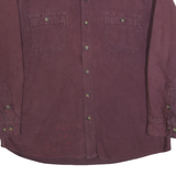 DICKIES Mens Maroon Shirt L Cotton Blend Button Pocket Workwear Casual