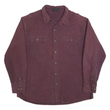 DICKIES Mens Maroon Shirt L Cotton Blend Button Pocket Workwear Casual