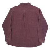 DICKIES Mens Maroon Shirt L Cotton Blend Button Pocket Workwear Casual