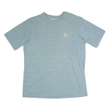 CARHARTT Mens Blue Crew Neck Regular Fit T-Shirt XL Pocket Cotton Casual